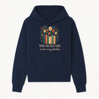 Books Are Life Motivational Wall Art | Floral Book Stack Decor | Literary Quote Home Decor | Reading Enthusiast Gift - Hoodie 1758388411960.jpg