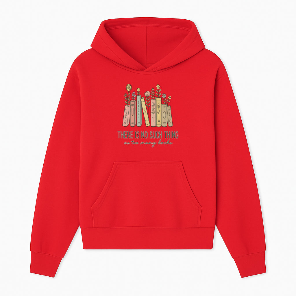 Books and Flowers Wall Art Print - 'There Is No Such Thing as Too Many Books' Quote Home Decor for Book Lovers - Hoodie 1758388412136.jpg