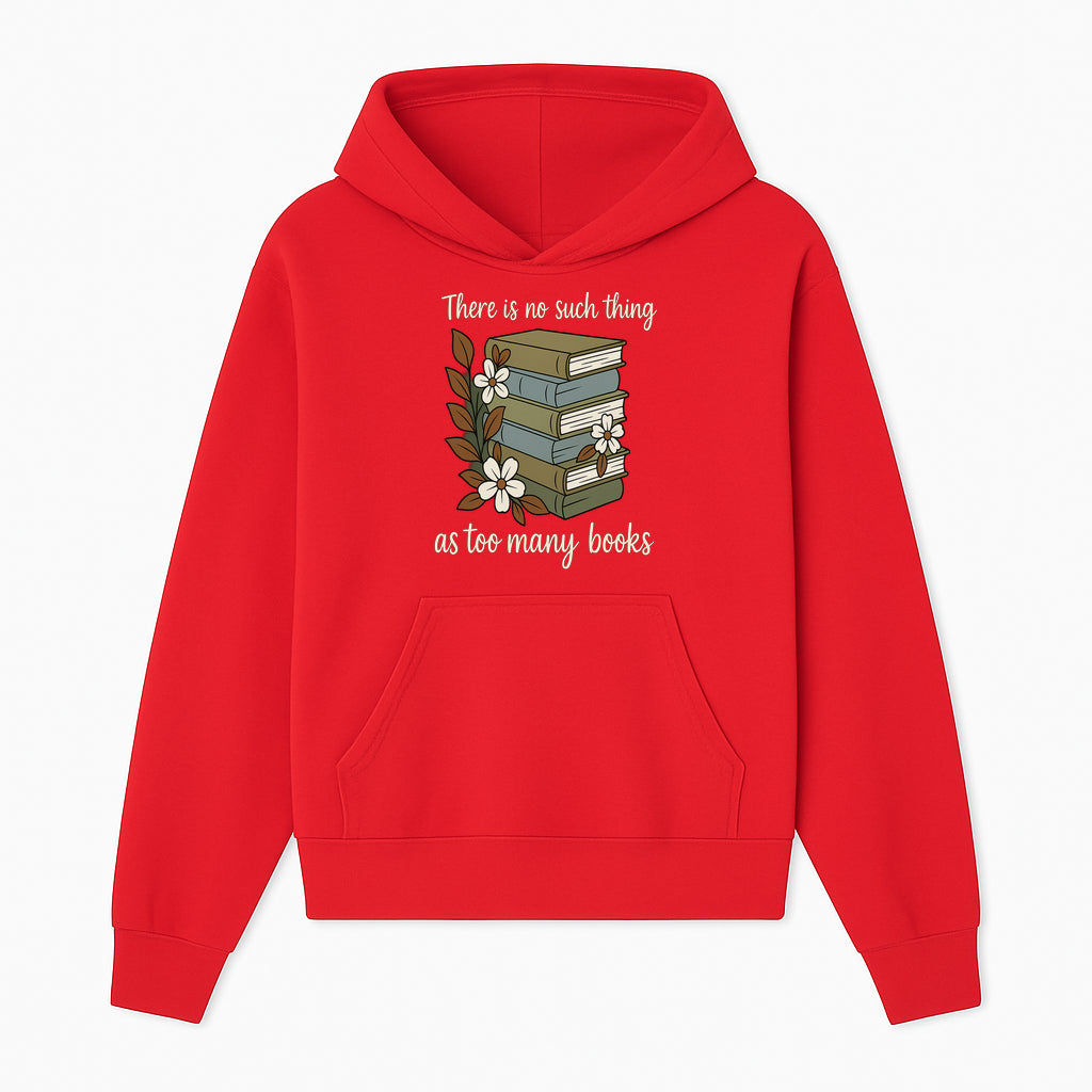 Book Lover Wall Art Print - 'No Such Thing as Too Many Books' - Vintage Stack of Books with Flowers Decor - Hoodie 1758388413257.jpg
