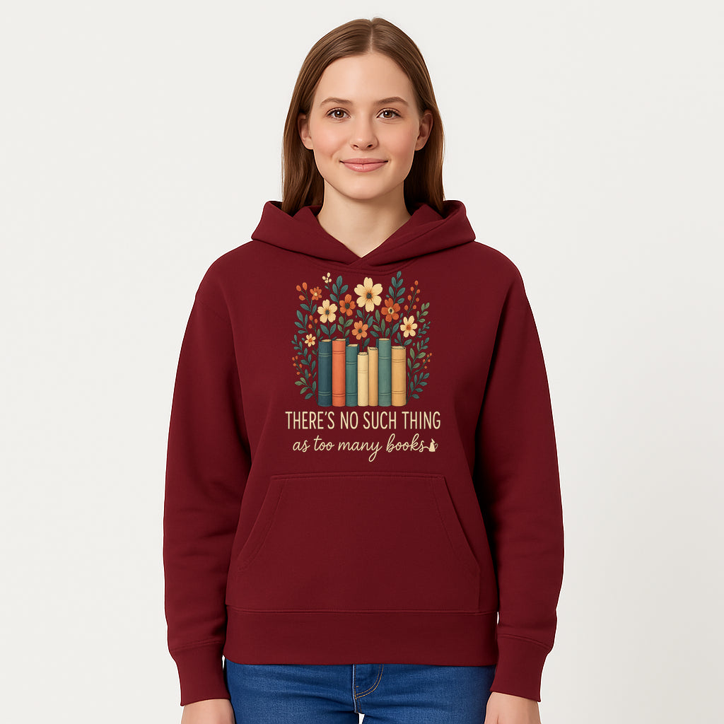 Books Are Life Motivational Wall Art | Floral Book Stack Decor | Literary Quote Home Decor | Reading Enthusiast Gift - Hoodie 1758388413737.jpg