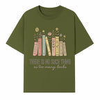 Books and Flowers Wall Art Print - 'There Is No Such Thing as Too Many Books' Quote Home Decor for Book Lovers - T-shirt 1758388414260.jpg