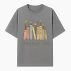 Books and Flowers Wall Art Print - 'There Is No Such Thing as Too Many Books' Quote Home Decor for Book Lovers - T-shirt 1758388414392.jpg