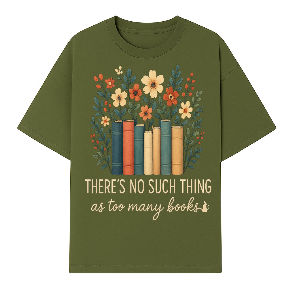 Books Are Life Motivational Wall Art | Floral Book Stack Decor | Literary Quote Home Decor | Reading Enthusiast Gift - T-shirt 1758388414475.jpg