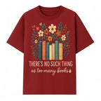 Books Are Life Motivational Wall Art | Floral Book Stack Decor | Literary Quote Home Decor | Reading Enthusiast Gift - T-shirt 1758388415069.jpg