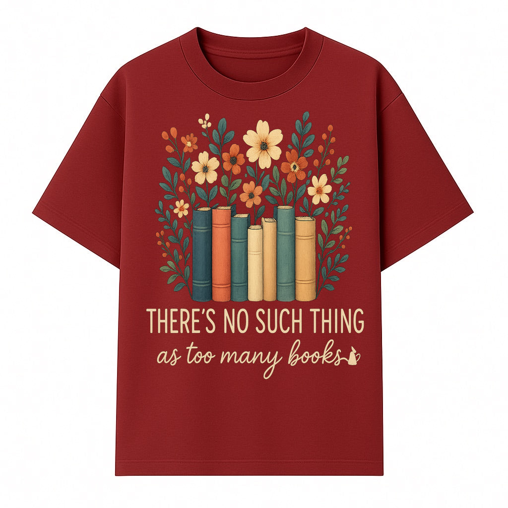 Books Are Life Motivational Wall Art | Floral Book Stack Decor | Literary Quote Home Decor | Reading Enthusiast Gift - T-shirt 1758388415069.jpg