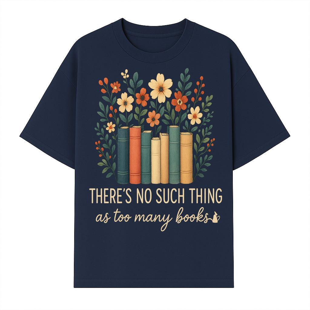 Books Are Life Motivational Wall Art | Floral Book Stack Decor | Literary Quote Home Decor | Reading Enthusiast Gift - T-shirt 1758388415202.jpg