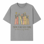 Books and Flowers Wall Art Print - 'There Is No Such Thing as Too Many Books' Quote Home Decor for Book Lovers - T-shirt 1758388415248.jpg