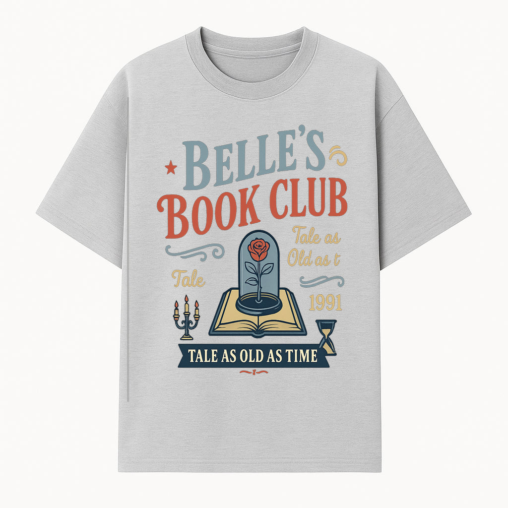 Belle's Book Club Vintage Design, Tale as Old as Time 1991, Decorative Wall Art, Literary Gifts, Fairy Tale Decor, Reading Lovers - T-shirt 1758388415467.jpg