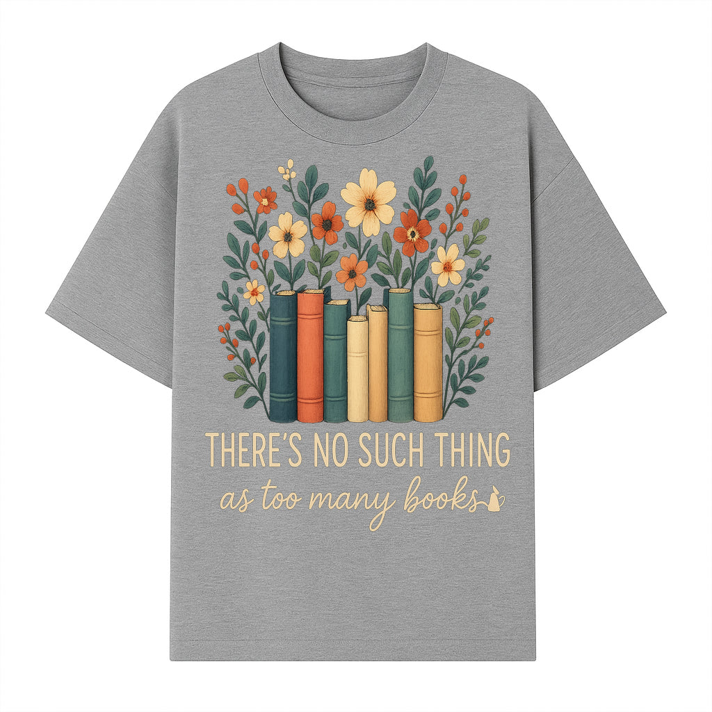 Books Are Life Motivational Wall Art | Floral Book Stack Decor | Literary Quote Home Decor | Reading Enthusiast Gift - T-shirt 1758388415512.jpg