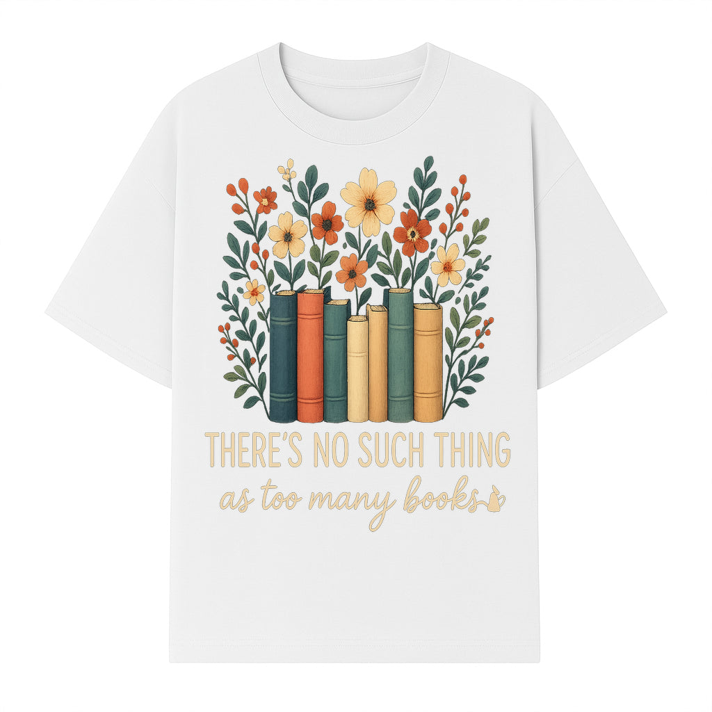 Books Are Life Motivational Wall Art | Floral Book Stack Decor | Literary Quote Home Decor | Reading Enthusiast Gift - T-shirt 1758388415660.jpg