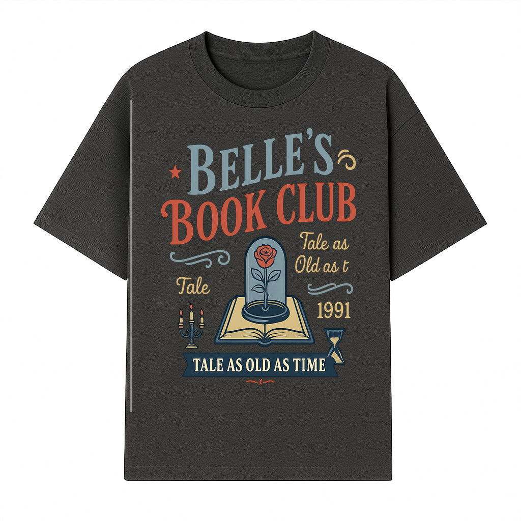 Belle's Book Club Vintage Design, Tale as Old as Time 1991, Decorative Wall Art, Literary Gifts, Fairy Tale Decor, Reading Lovers - T-shirt 1758388415766.jpg
