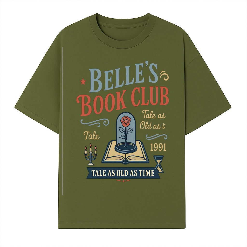 Belle's Book Club Vintage Design, Tale as Old as Time 1991, Decorative Wall Art, Literary Gifts, Fairy Tale Decor, Reading Lovers - T-shirt 1758388415904.jpg