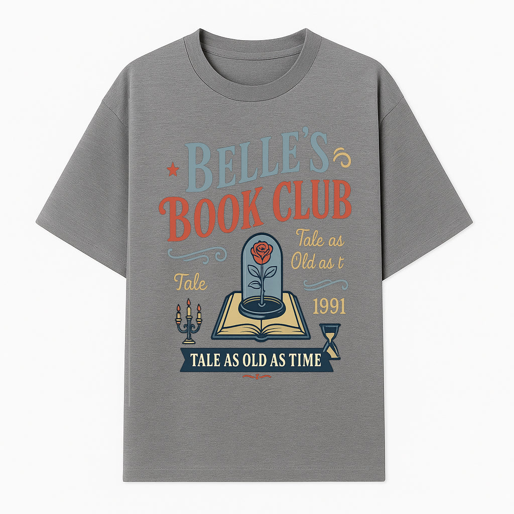 Belle's Book Club Vintage Design, Tale as Old as Time 1991, Decorative Wall Art, Literary Gifts, Fairy Tale Decor, Reading Lovers - T-shirt 1758388416102.jpg