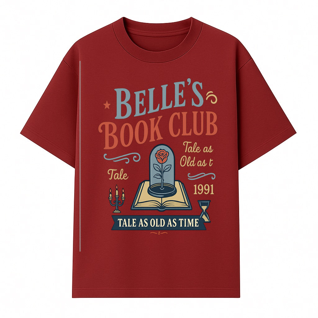 Belle's Book Club Vintage Design, Tale as Old as Time 1991, Decorative Wall Art, Literary Gifts, Fairy Tale Decor, Reading Lovers - T-shirt 1758388416499.jpg