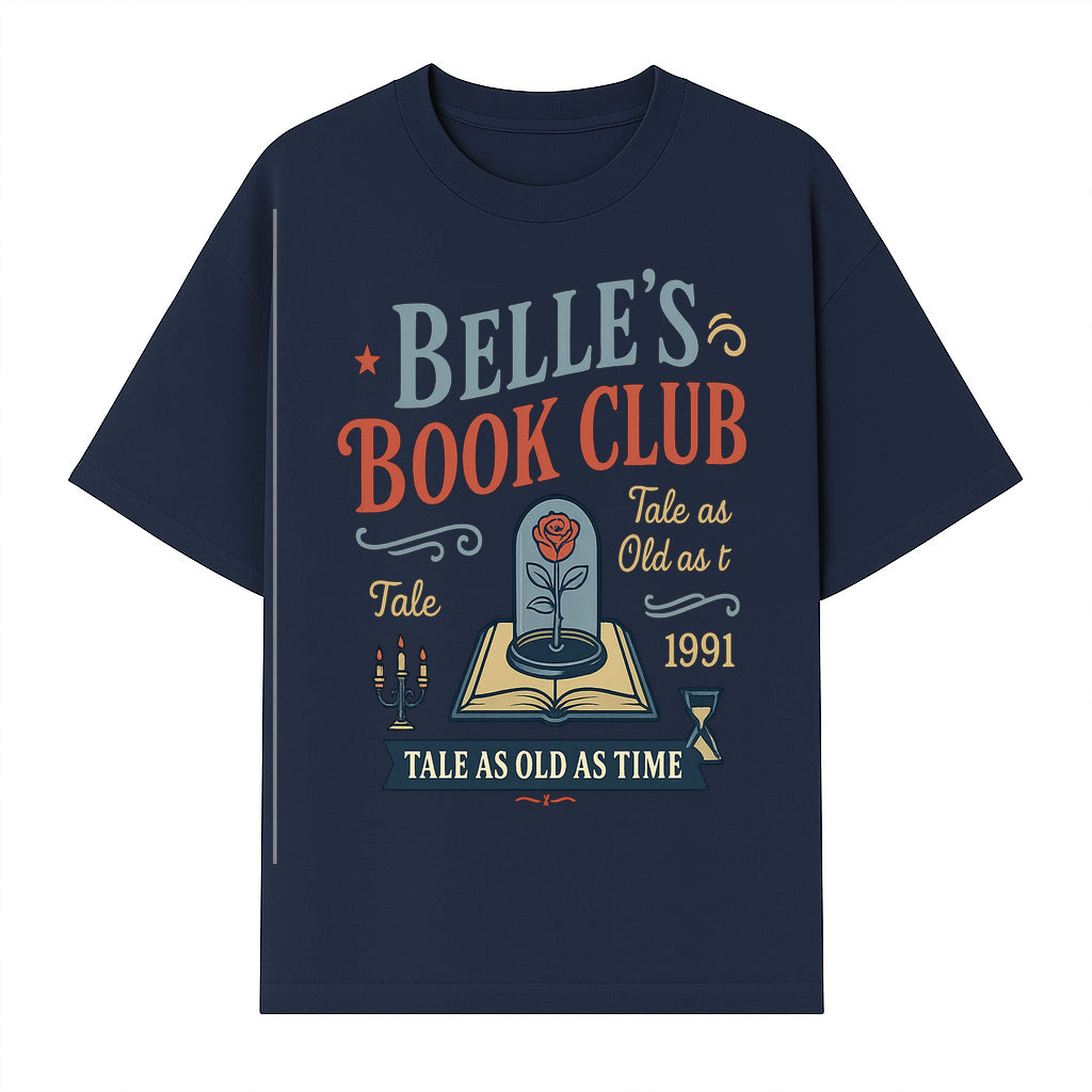 Belle's Book Club Vintage Design, Tale as Old as Time 1991, Decorative Wall Art, Literary Gifts, Fairy Tale Decor, Reading Lovers - T-shirt 1758388416642.jpg