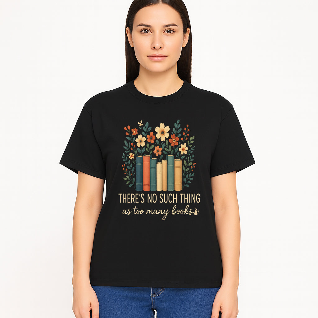 Books Are Life Motivational Wall Art | Floral Book Stack Decor | Literary Quote Home Decor | Reading Enthusiast Gift - T-shirt 1758388416914.jpg