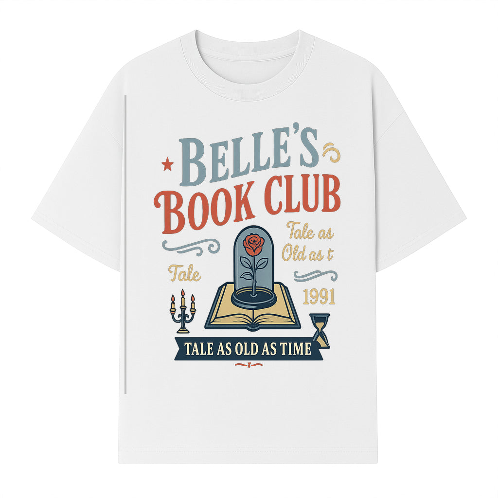 Belle's Book Club Vintage Design, Tale as Old as Time 1991, Decorative Wall Art, Literary Gifts, Fairy Tale Decor, Reading Lovers - T-shirt 1758388417062.jpg