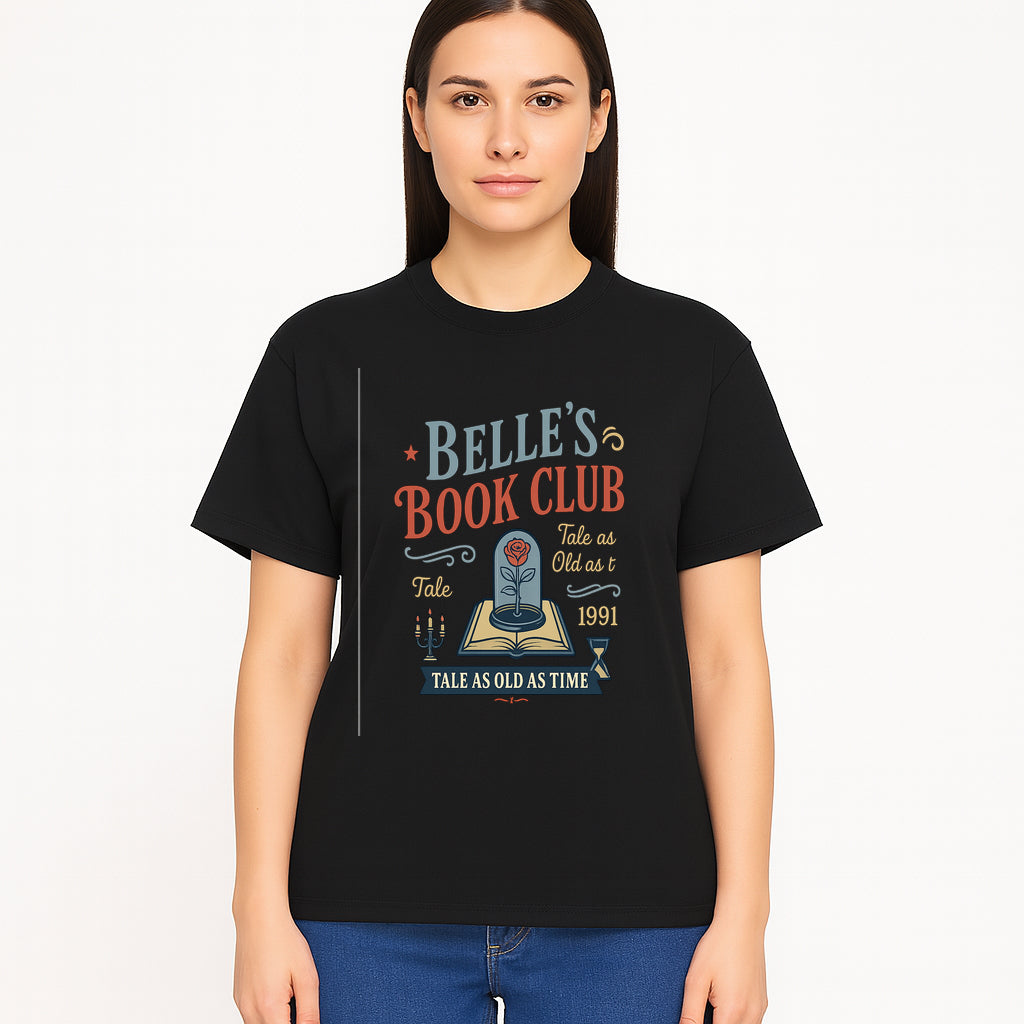 Belle's Book Club Vintage Design, Tale as Old as Time 1991, Decorative Wall Art, Literary Gifts, Fairy Tale Decor, Reading Lovers - T-shirt 1758388418313.jpg