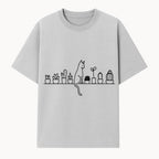 Cat and Cactus Wall Art, Minimalist Plant Decor, Line Drawing Home Decor, Cactus Shelf Art, Modern Cat Lover Gift, Botanical Wall Art - T-shirt 1758473788238.jpg