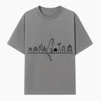 Cat and Cactus Wall Art, Minimalist Plant Decor, Line Drawing Home Decor, Cactus Shelf Art, Modern Cat Lover Gift, Botanical Wall Art - T-shirt 1758473788754.jpg