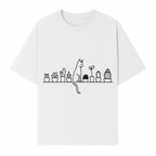 Cat and Cactus Wall Art, Minimalist Plant Decor, Line Drawing Home Decor, Cactus Shelf Art, Modern Cat Lover Gift, Botanical Wall Art - T-shirt 1758473789666.jpg