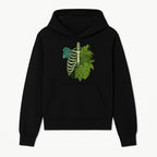Botanical Skull and Ribcage Art Print | Nature-Inspired Home Decor | Unique Skeleton Illustration with Tropical Leaves - Hoodie 1758473799177.jpg