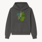 Botanical Skull and Ribcage Art Print | Nature-Inspired Home Decor | Unique Skeleton Illustration with Tropical Leaves - Hoodie 1758473799314.jpg