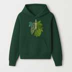 Botanical Skull and Ribcage Art Print | Nature-Inspired Home Decor | Unique Skeleton Illustration with Tropical Leaves - Hoodie 1758473799451.jpg