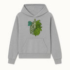 Botanical Skull and Ribcage Art Print | Nature-Inspired Home Decor | Unique Skeleton Illustration with Tropical Leaves - Hoodie 1758473799590.jpg