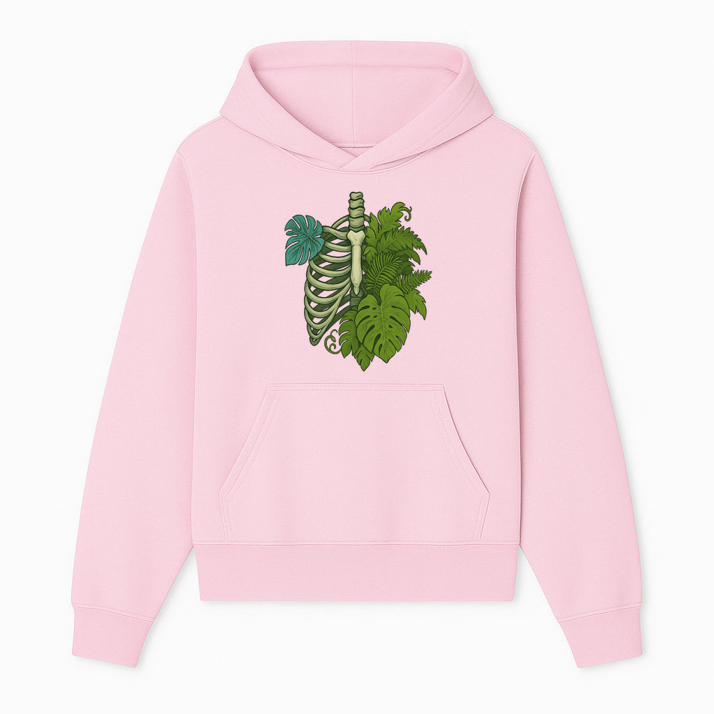 Botanical Skull and Ribcage Art Print | Nature-Inspired Home Decor | Unique Skeleton Illustration with Tropical Leaves - Hoodie 1758473799845.jpg