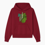 Botanical Skull and Ribcage Art Print | Nature-Inspired Home Decor | Unique Skeleton Illustration with Tropical Leaves - Hoodie 1758473799969.jpg
