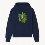 Botanical Skull and Ribcage Art Print | Nature-Inspired Home Decor | Unique Skeleton Illustration with Tropical Leaves - Hoodie 1758473800095.jpg