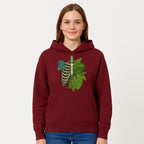Botanical Skull and Ribcage Art Print | Nature-Inspired Home Decor | Unique Skeleton Illustration with Tropical Leaves - Hoodie 1758473801709.jpg