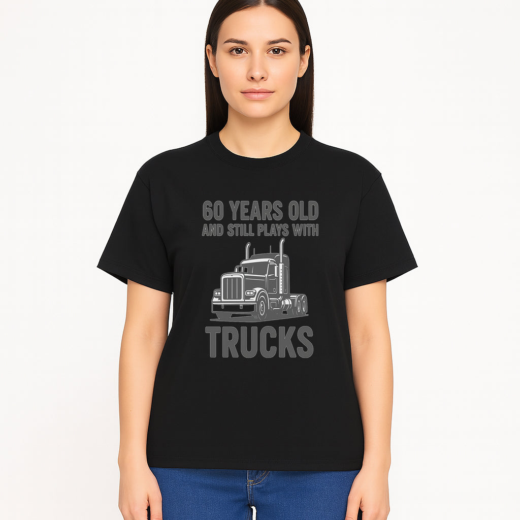60th Birthday Truck Lover Shirt - Still Plays with Trucks - Vintage Humor Gift for Men - T-shirt 1758556400373.jpg