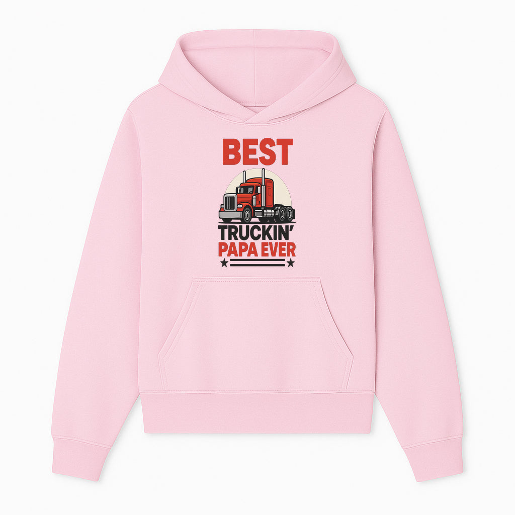 Best Truckin' Papa Ever T-Shirt | Gift for Truck Drivers | Father's Day Apparel | Red Truck Graphic Tee - Hoodie 1758556403436.jpg