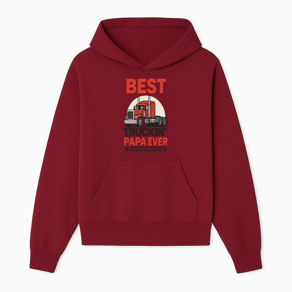 Best Truckin' Papa Ever T-Shirt | Gift for Truck Drivers | Father's Day Apparel | Red Truck Graphic Tee - Hoodie 1758556403573.jpg