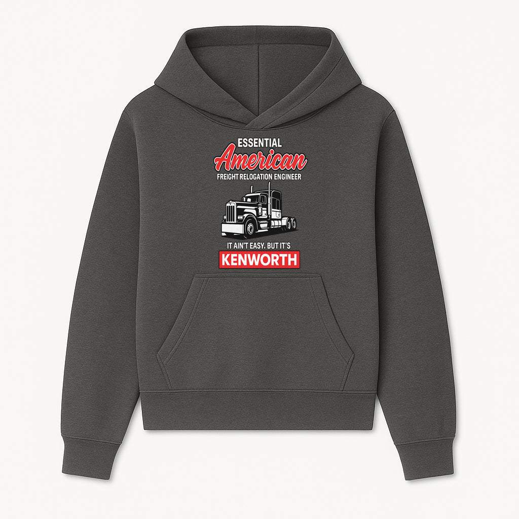 American Freight Relocation Engineer T-Shirt | Kenworth Truck Design | Trucking Gifts for Drivers | Essential Worker Apparel - Hoodie 1758556403733.jpg