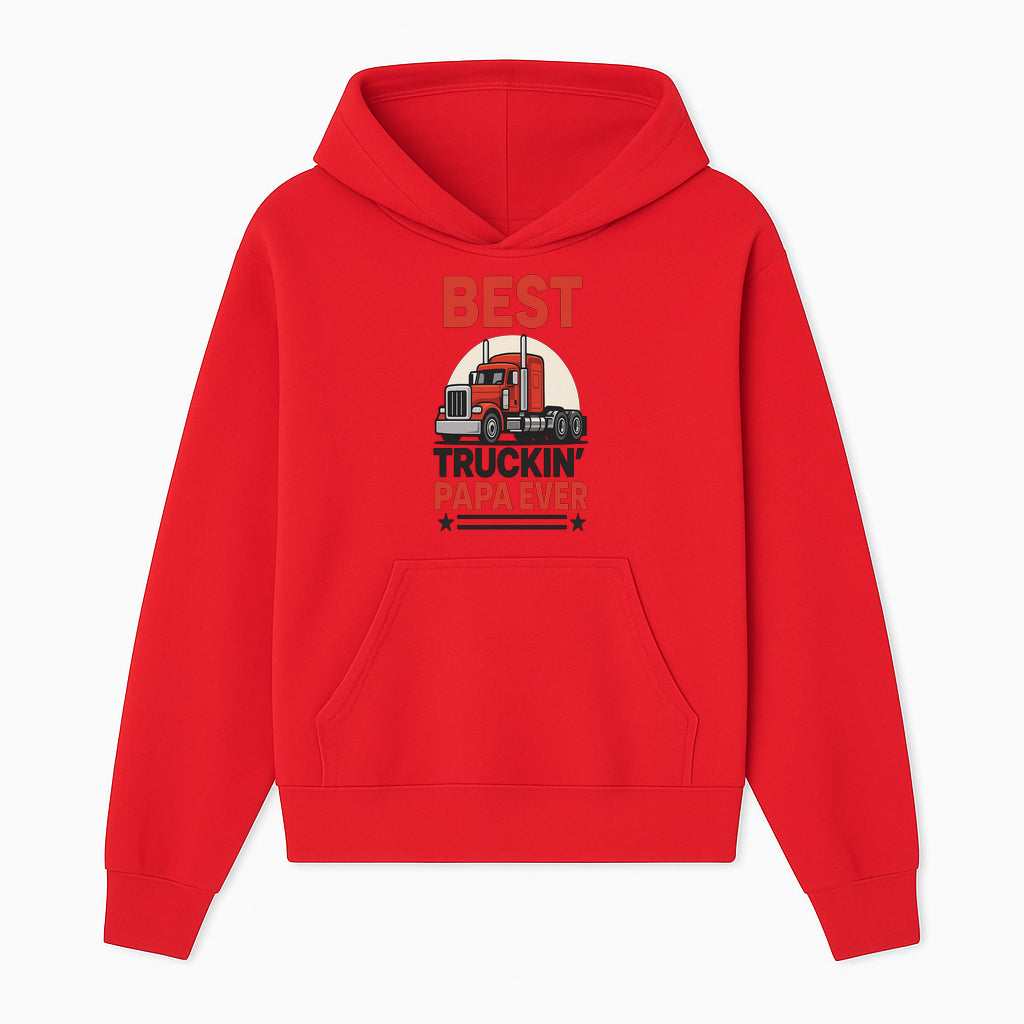Best Truckin' Papa Ever T-Shirt | Gift for Truck Drivers | Father's Day Apparel | Red Truck Graphic Tee - Hoodie 1758556403821.jpg