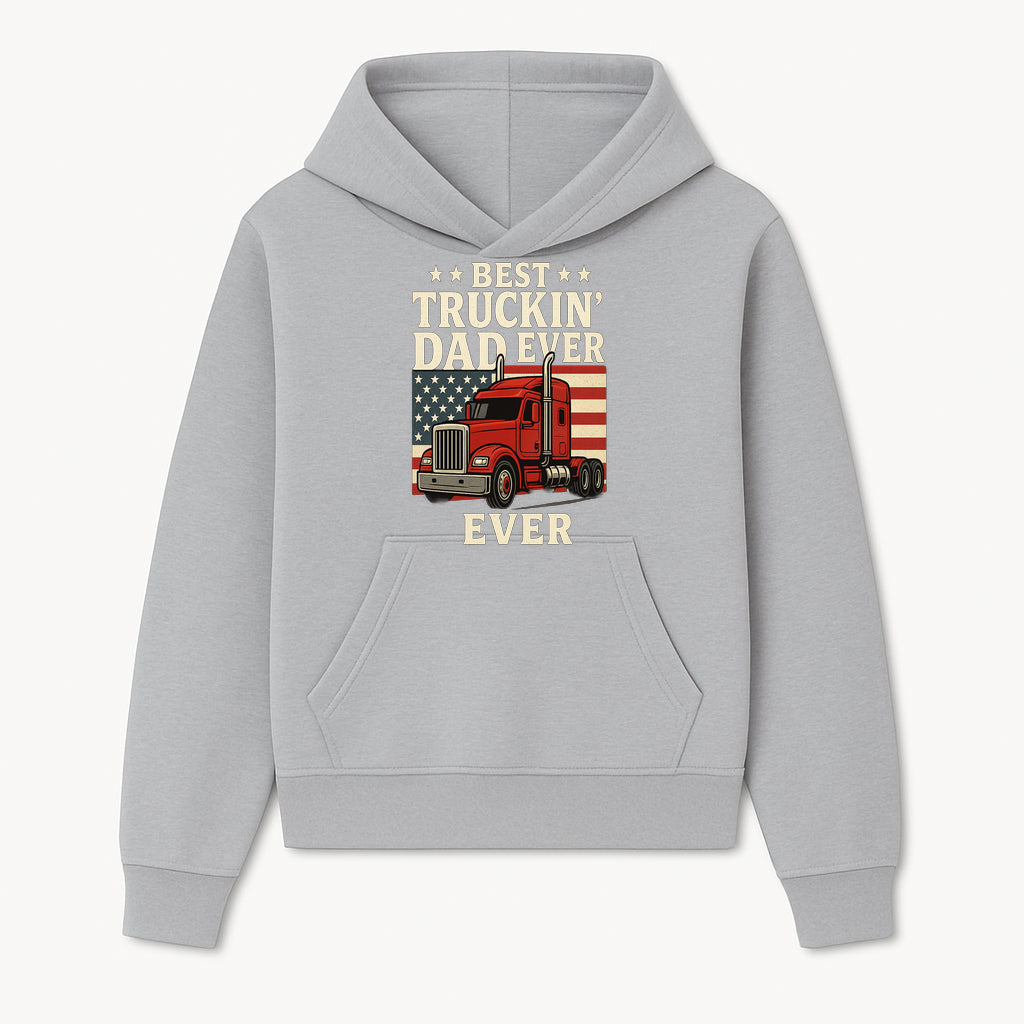 Best Truckin' Dad Ever Retro American Flag T-Shirt, Truck Driver Gift Tee, Father's Day Apparel for Dad - Hoodie 1758556403887.jpg