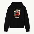 Best Truckin' Dad Ever Retro American Flag T-Shirt, Truck Driver Gift Tee, Father's Day Apparel for Dad - Hoodie 1758556404019.jpg