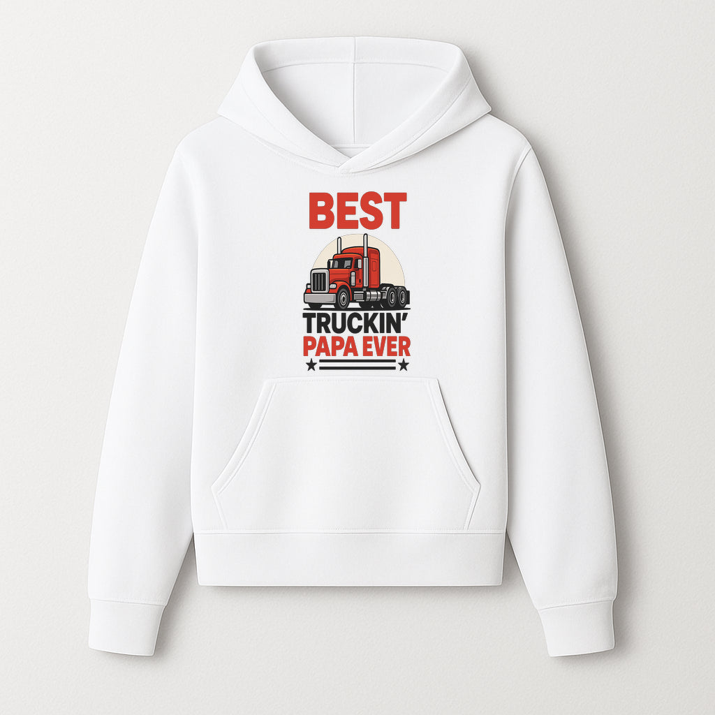 Best Truckin' Papa Ever T-Shirt | Gift for Truck Drivers | Father's Day Apparel | Red Truck Graphic Tee - Hoodie 1758556404051.jpg