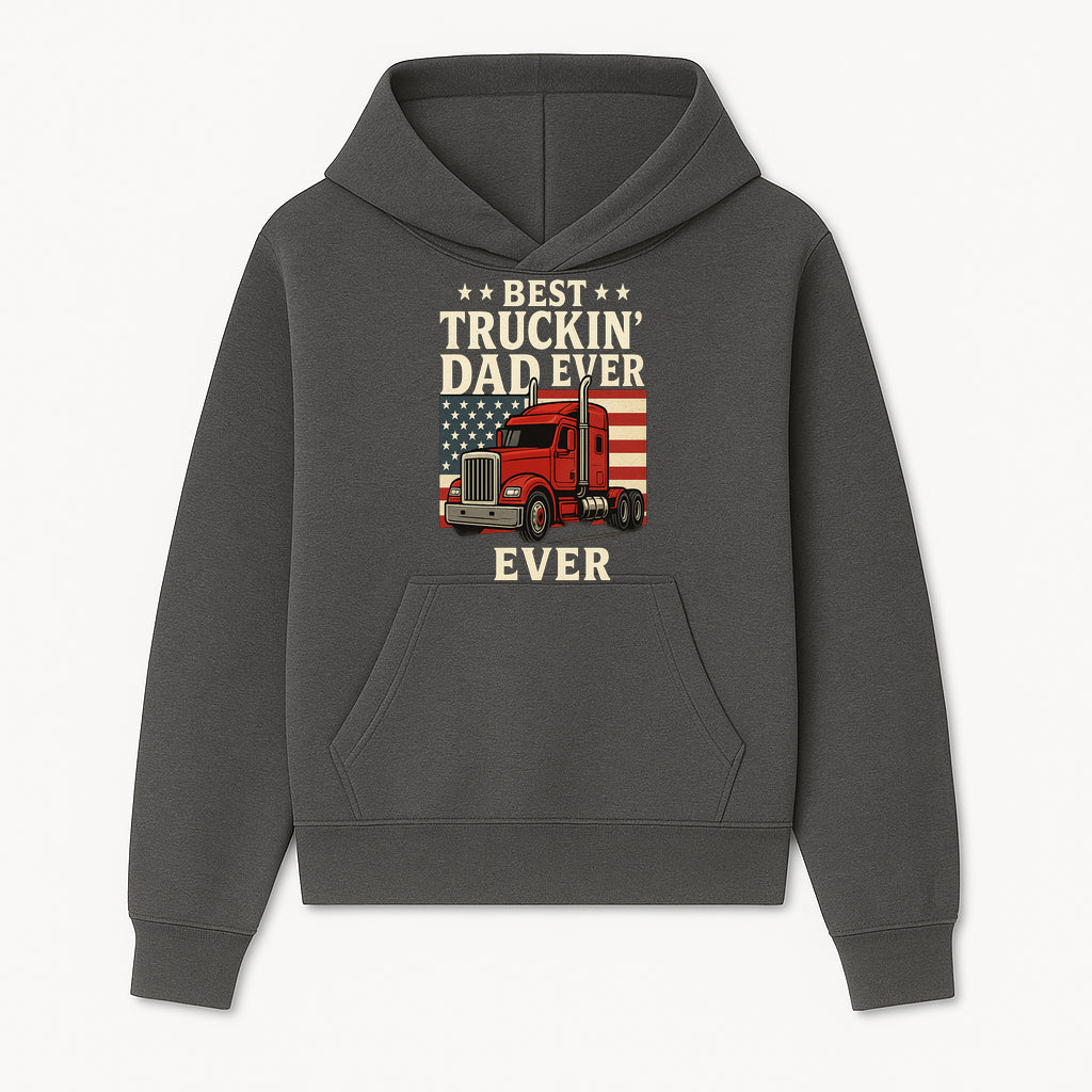 Best Truckin' Dad Ever Retro American Flag T-Shirt, Truck Driver Gift Tee, Father's Day Apparel for Dad - Hoodie 1758556404136.jpg