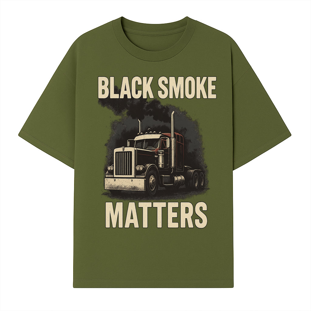 Black Smoke Matters Vintage Truck Graphic Tee - Trucking Apparel for Diesel Enthusiasts - T-shirt 1758556404393.jpg