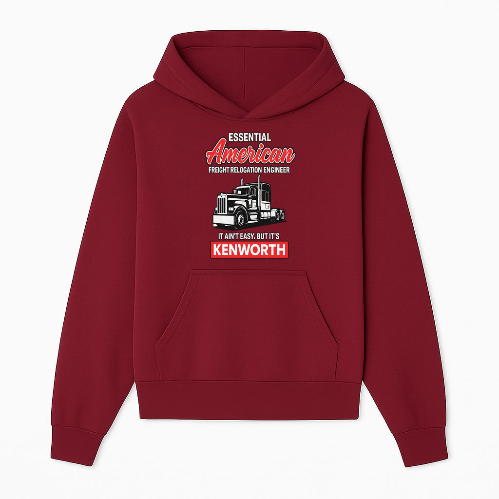 American Freight Relocation Engineer T-Shirt | Kenworth Truck Design | Trucking Gifts for Drivers | Essential Worker Apparel - Hoodie 1758556404402.jpg