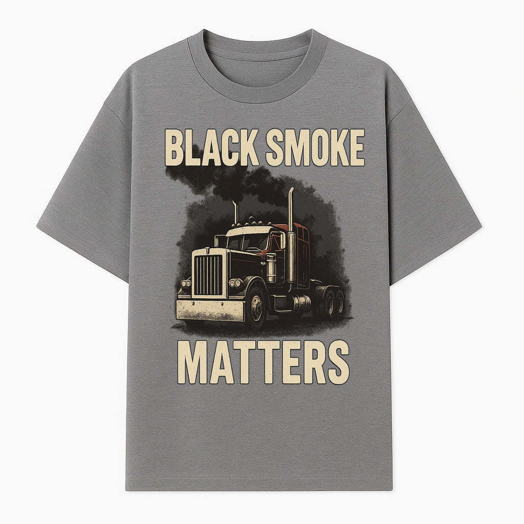 Black Smoke Matters Vintage Truck Graphic Tee - Trucking Apparel for Diesel Enthusiasts - T-shirt 1758556404539.jpg