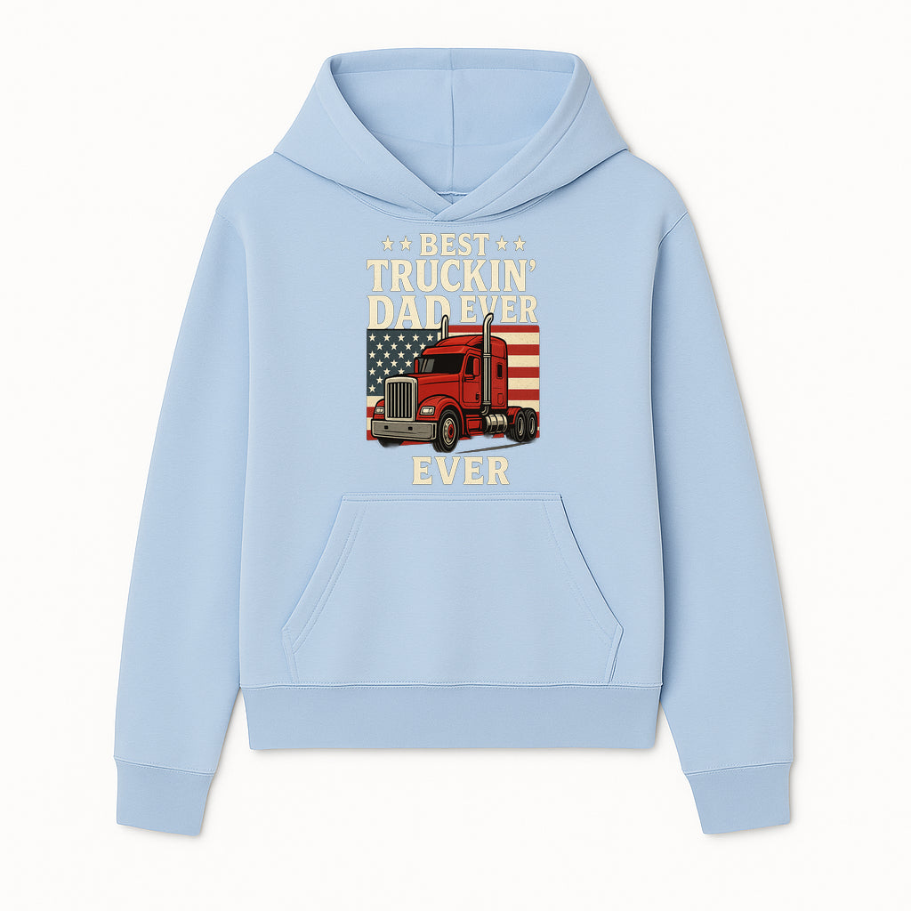 Best Truckin' Dad Ever Retro American Flag T-Shirt, Truck Driver Gift Tee, Father's Day Apparel for Dad - Hoodie 1758556404564.jpg