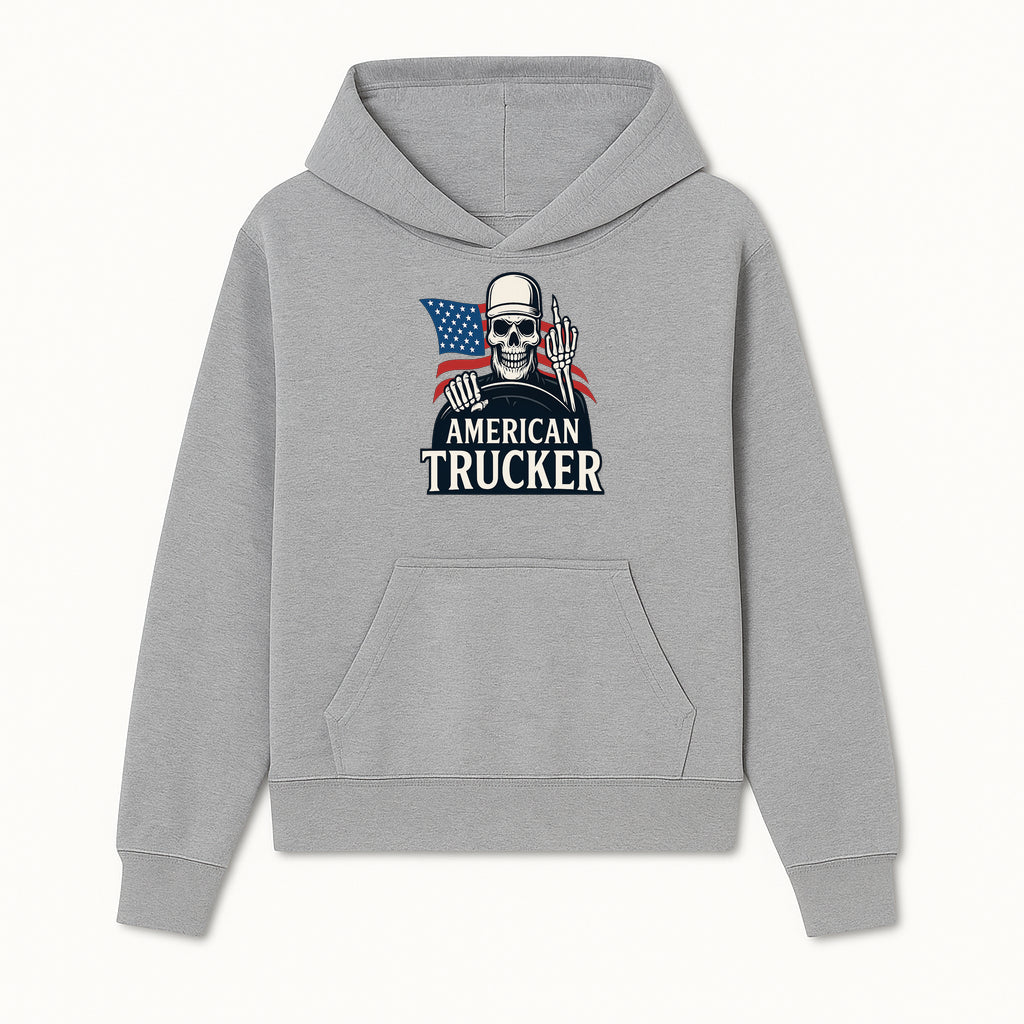 American Trucker Skeleton Graphic Tee - Bold Skull Design with Flag Print for Truck Drivers and Cycling Enthusiasts - Hoodie 1758556404599.jpg