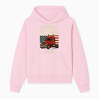 Best Truckin' Dad Ever Retro American Flag T-Shirt, Truck Driver Gift Tee, Father's Day Apparel for Dad - Hoodie 1758556404683.jpg