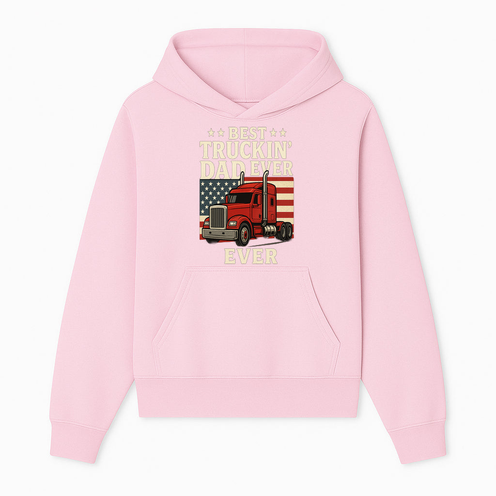 Best Truckin' Dad Ever Retro American Flag T-Shirt, Truck Driver Gift Tee, Father's Day Apparel for Dad - Hoodie 1758556404683.jpg