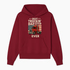 Best Truckin' Dad Ever Retro American Flag T-Shirt, Truck Driver Gift Tee, Father's Day Apparel for Dad - Hoodie 1758556404815.jpg